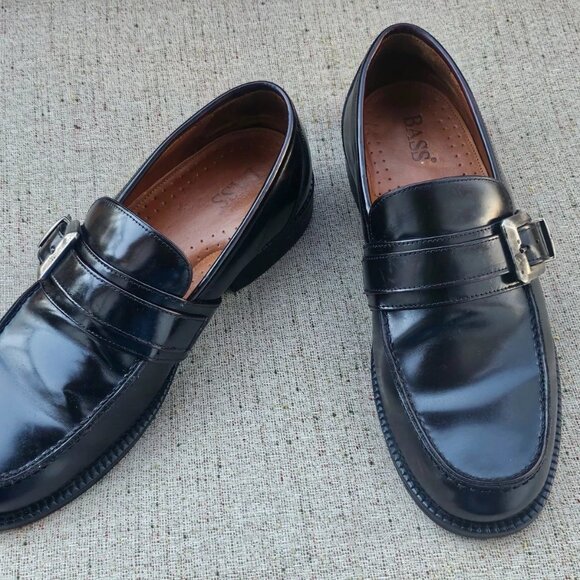 G.H Bass Men Shoes Slip On Side Buckle Black Patent Leather Size 9M main image 9
